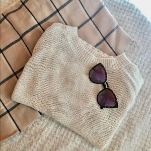 GAP | xs ivory knitted stretchy cropped sweater